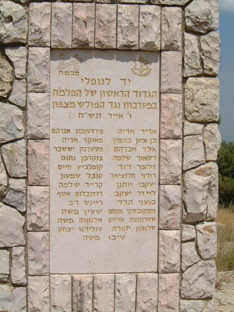 ציון הנופלים באנדרטה לחללי הגדוד הראשון. מלכיה