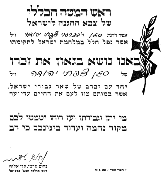 תעודת נפילה תמונה